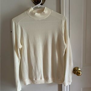 Cream mock neck long sleeve sweater